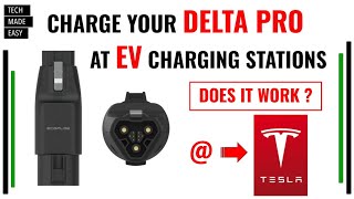 EcoFlow EV Adapter Review and Testing plus Tesla Charge Test [upl. by Lonnard]