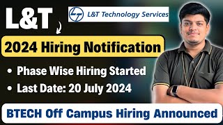 LampT 2024 OffCampus Hiring Announced  Role Eligibility Process  LampT OffCampus Hiring 2024 [upl. by Sachsse]