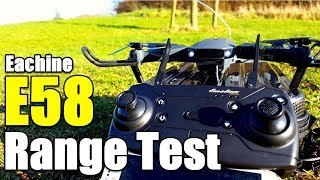 Eachine E58 Drone Range Test How far will it go and The Wifi FPV [upl. by Haley]