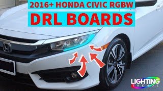 2016 Honda Civic RGBW DRL Boards  Lightingtrendz [upl. by Zedekiah]