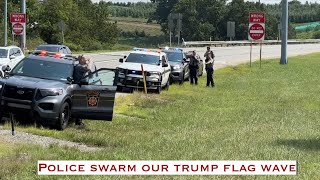 Police Swarm Trump Flag WaveWexford Pa [upl. by Claiborn]