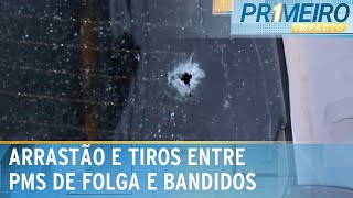 Policiais de folga trocam tiros com criminosos após arrastão  Primeiro Impacto 060924 [upl. by Atined]