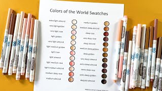 Crayola Colors of the World Fineliner Markers Swatches Doodles Shading and Blending [upl. by Libove]