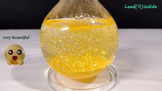 How to synthesize lead iodide  Golden crystal [upl. by Otipaga]