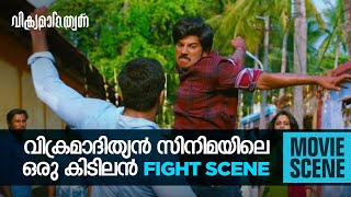 Dulquer and Unni mukundans super fight scene manoramaMAX  Vikramadithyan [upl. by Rolyks]