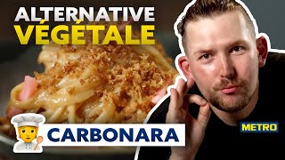 Recette carbonara végétale  comment faire des pâtes carbonara sans pecorino   METRO [upl. by Gold]