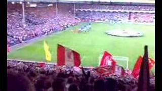 The best and LOUDEST atmosphere on The Kop Liverpool v Chelsea CL Semi just before kick off [upl. by Eilssel177]