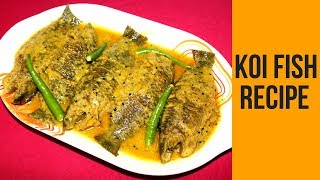 Tel Koi Fish Recipe  Climbing Perch Fish Curry Recipe  Mustard Koi Fish  Coconut Koi Fish  Nian [upl. by Almeeta]