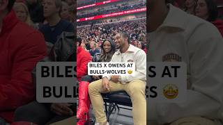 Simone Biles amp Jonathan Owens courtside at BullsTimberwolves 🤩 [upl. by Gifferd]