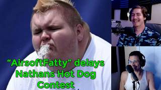 Nathans Hot Dog Eating Contest was delayed after Lemonade Chugging contestant threw up [upl. by Joanie]