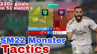 SM22 BEST TACTICS 4123 MONSTER TACTICS  SCORE 210 Goals [upl. by Enois867]