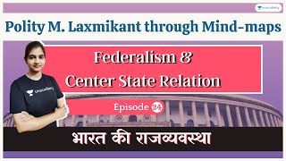 Federalism and Center State Relation in India  Polity M Laxmikant Through Mindmaps  UPSC [upl. by Kcitrap]