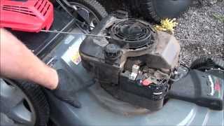 EASY HOW TO FIX a Briggs and Stratton lawnmower STARTER PULL ROPE [upl. by Rehptosirhc]