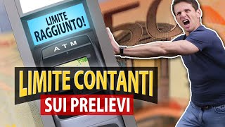 LIMITE prelievo di CONTANTI dal conto corrente  Avv Angelo Greco [upl. by Lagiba]