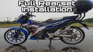 Full Rearset Installation  Suzuki Raider R150 Fi [upl. by Lesslie719]