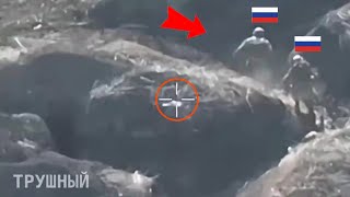 Miraculously two Russian soldiers survived 4 FPV attacks in a few minutes [upl. by Ynnoj850]