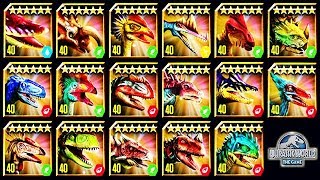 ALL MAX LEVEL 40 LIMITED  TOURNAMENT DINOSAURS JURASSIC WORLD [upl. by Sheri]