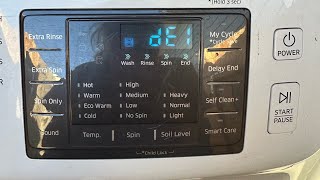 Samsung washer DE1 Error code easy fix [upl. by Lambert]