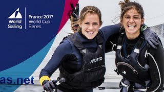 Full 470 Womens Medal Race from the World Cup Series Hyères 2017 [upl. by Dachy]