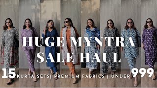 Huge Myntra Kurta Set Haul under Rs 999 Plus styling tips to elevate these outfits [upl. by Ogilvy]