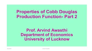 Cobb Douglas Production Function  Part 2 [upl. by Coyle]