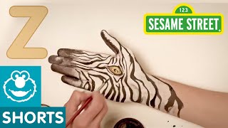 Sesame Street Z is for Zebra  Hand Painting [upl. by Ardnaid]