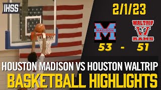 Houston Madison vs Houston Waltrip  2023 Boys Basketball Highlights [upl. by Hughmanick671]