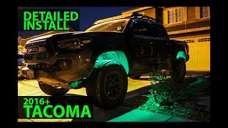 HOW TO INSTALL ROCK LIGHTS TOYOTA TACOMA IN DETAIL  REVIEW amp TEST [upl. by Adnuhsal]