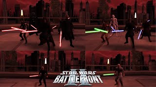 Star Wars Battlefront 2 2005 Coruscant Sacrifice Hero Assault Mirror Mode  Clone Wars Era [upl. by Nawtna]