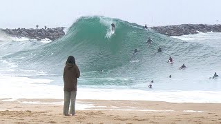 The WEDGE  Biggest and Gnarliest Day of May Swell 2024 RAW [upl. by Clevey]