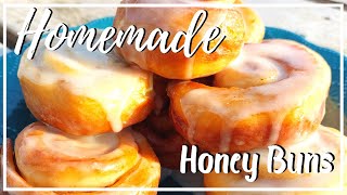 How to make HOMEMADE HONEYBUNS  Homemade Donuts  Frying Donuts [upl. by Liatrice]