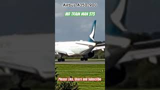 Cathay Pacific A350900 taking off Manchester Airport 28924  Mr Train Man 373 [upl. by Adnovay]