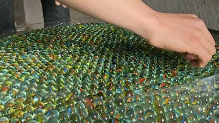 Luxurious Epoxy Table Making Using 1200 Marbles [upl. by Nitsuj]