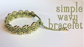 Macrame tutorial The simple wavy bracelet  Fast and easy handmade making [upl. by Ahseet]