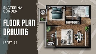 HOW TO DRAW A FLOOR PLAN in Procreate Part 1 [upl. by Orten207]