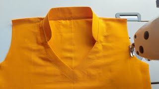 Easy Half Collar Neck Cutting And Sewing Professional Tailoring [upl. by Pasquale]