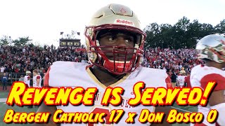 Bergen Catholic 17 Don Bosco 0  Crusaders Shut Out Rival in Revenge Win  Week Four Highlights [upl. by Sinne679]