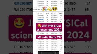 🚀CSIR net JRF PHYSICal science 💥🎉🥰June 2024 result out 🤓💫 shorts csir result [upl. by Anayek179]