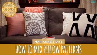 How To Mix and Match Throw Pillows  HGTV Handmade [upl. by Dulci942]