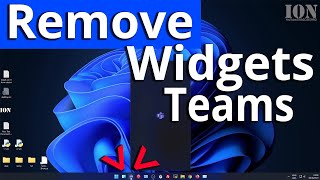 Windows 11 remove teams chat widgets from taskbar [upl. by Llewop921]