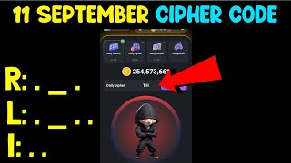 Daily Cipher 11 September  Hamster Kombat Daily Cipher Code 11 September 1M Coins Free  Morse Code [upl. by Irtimd]