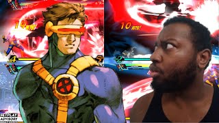 Cyclops blasts everyone Marvel 3 Ultimate Marvel vs Capcom mod [upl. by Juline]