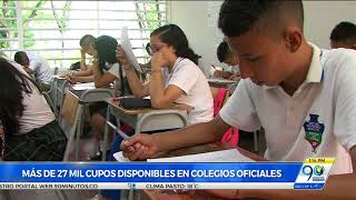 Noviembre 9 2017 Revelan que hay 27664 cupos para estudiar en colegios públicos de Cali [upl. by Aehsa]