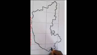 Karnataka map drawing tricks tipskarnataka map kaise nikale [upl. by Kumler]