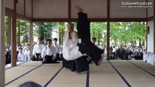 Aikido  Ueshiba Moriteru amp Ueshiba Mitsuteru demonstration at the Aikijinja Taisai 2013 [upl. by Nesnaj]