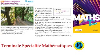 Exercice complet sur les suites Python 134 p 38 du Sésamath en terminale spécialité mathématiques [upl. by Hillegass]