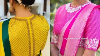 High Neck Blouse Designs for silk Saree  Aari work [upl. by Saba]