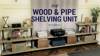 DIY Wood and Pipe Shelving Unit [upl. by Gerrald917]