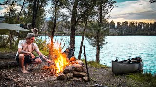 Solo Aussie Canoe Camp  CATCH amp COOK [upl. by Aidaas]