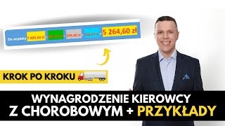 Realne przykłady z wynagrodzeniem kierowcy z chorobowym  Rozliczanie czasu pracy kierowców [upl. by Marmaduke376]